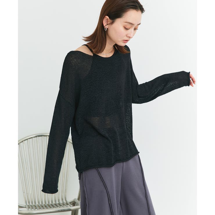 シアーメッシュルーズニットプルオーバー | ad thie | 詳細画像18 