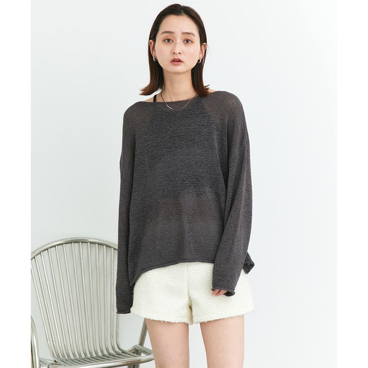 シアーメッシュルーズニットプルオーバー | ad thie | 詳細画像6 