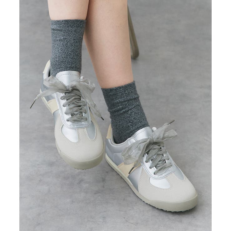 シルバー | オーガンジーリボンスニーカー | ad thie
