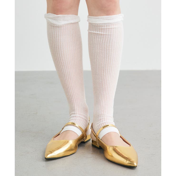 オフホワイト | シアーレッグウォーマー | ad thie