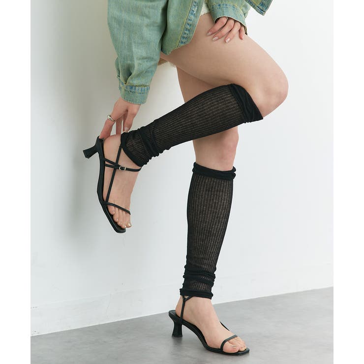ブラック | シアーレッグウォーマー | ad thie