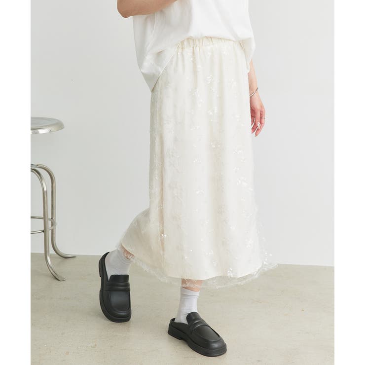 スパンコールレーススカート | ad thie | 詳細画像13 