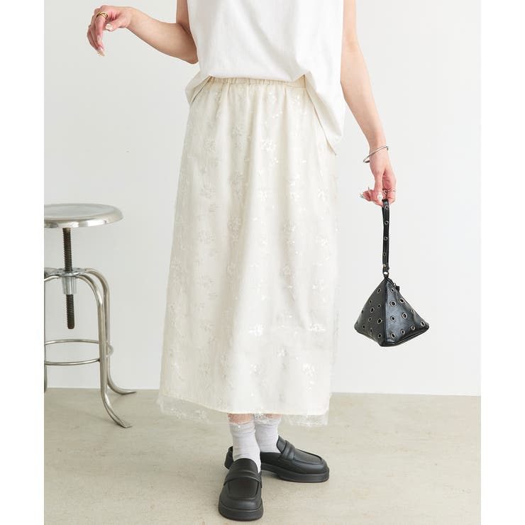 スパンコールレーススカート | ad thie | 詳細画像14 