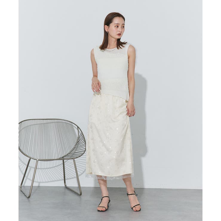 スパンコールレーススカート | ad thie | 詳細画像2 