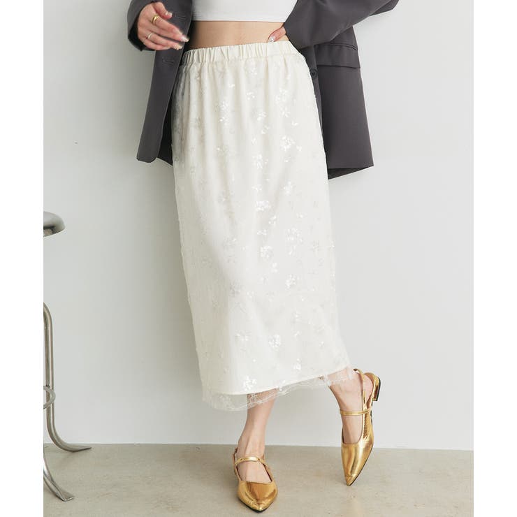 スパンコールレーススカート | ad thie | 詳細画像21 