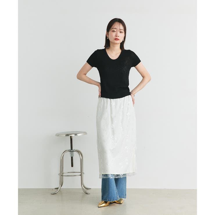 スパンコールレーススカート | ad thie | 詳細画像22 