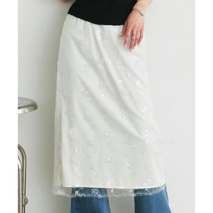 スパンコールレーススカート | ad thie | 詳細画像24 