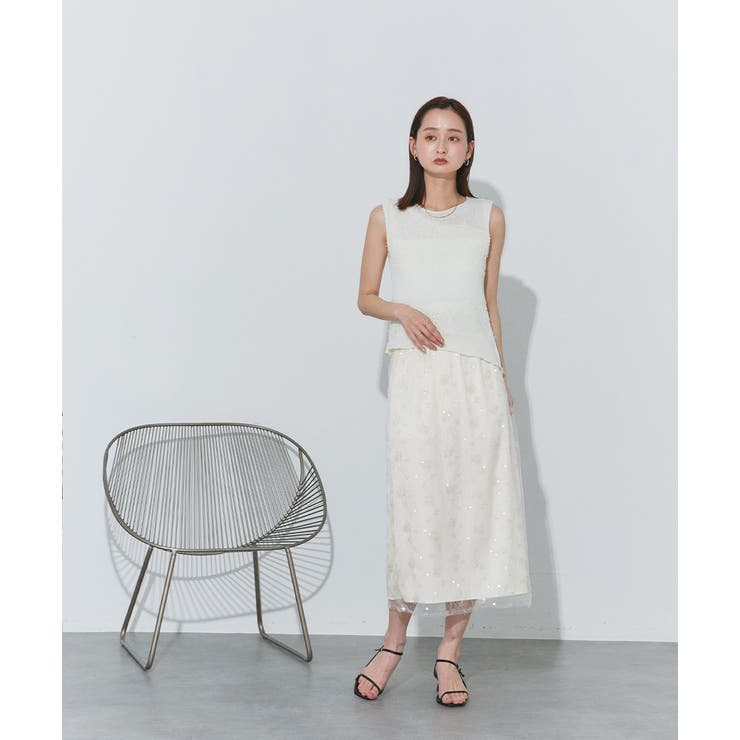 スパンコールレーススカート | ad thie | 詳細画像4 