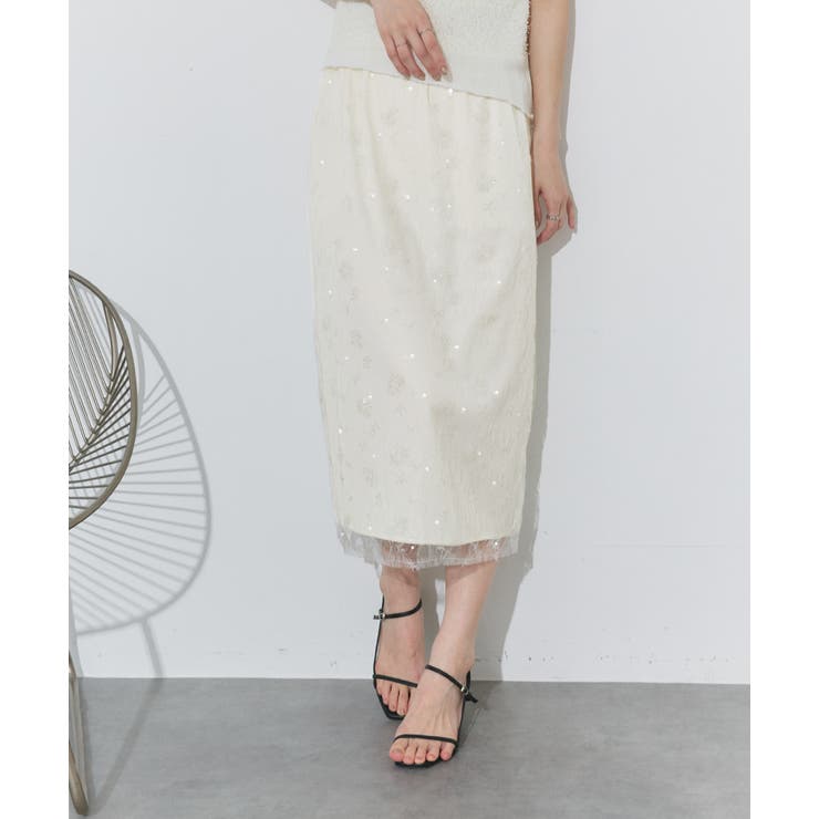 スパンコールレーススカート | ad thie | 詳細画像5 