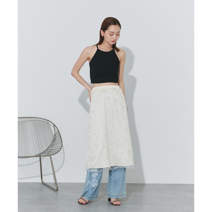 スパンコールレーススカート | ad thie | 詳細画像7 