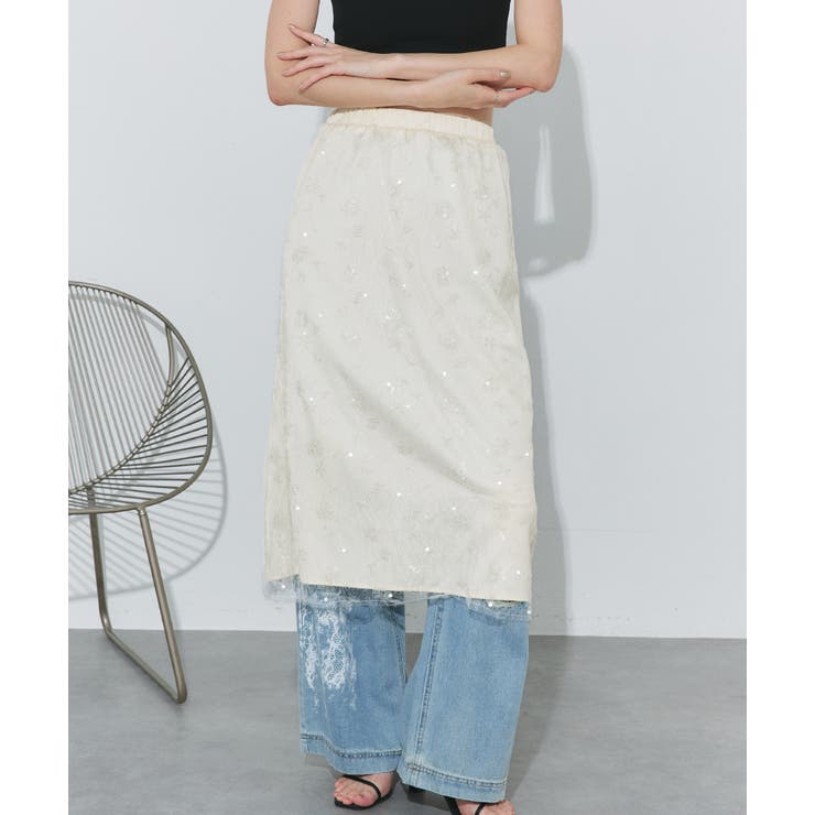 スパンコールレーススカート | ad thie | 詳細画像9 
