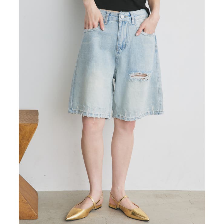 ヴィンテージライクハーフデニム | ad thie | 詳細画像10 