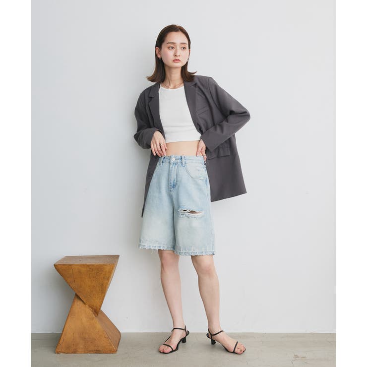 ヴィンテージライクハーフデニム | ad thie | 詳細画像2 