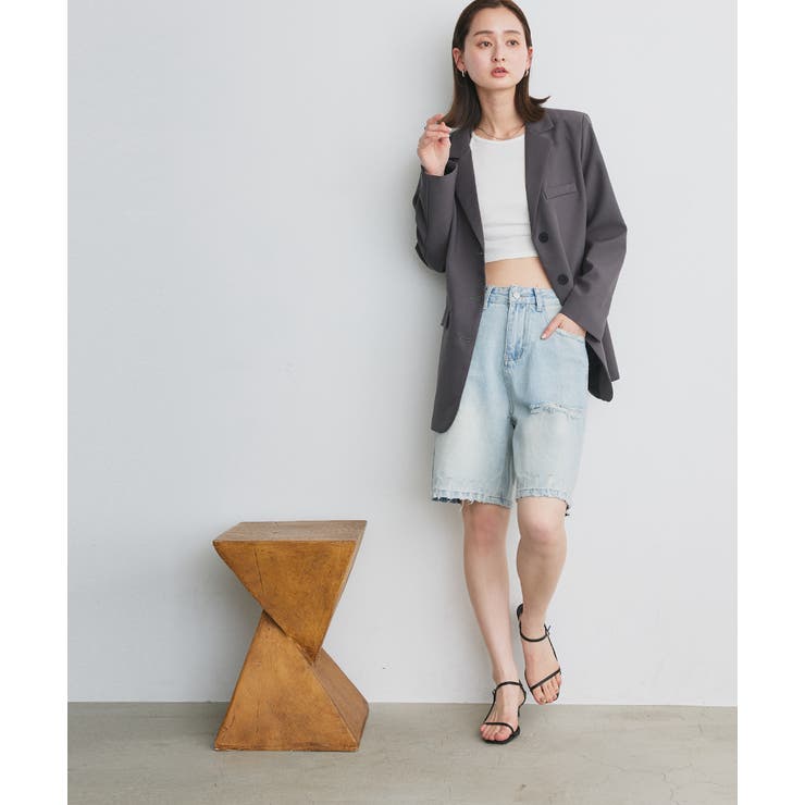 ヴィンテージライクハーフデニム | ad thie | 詳細画像3 