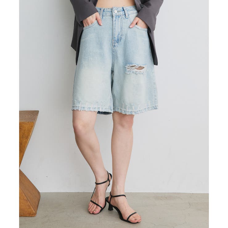 ヴィンテージライクハーフデニム | ad thie | 詳細画像5 