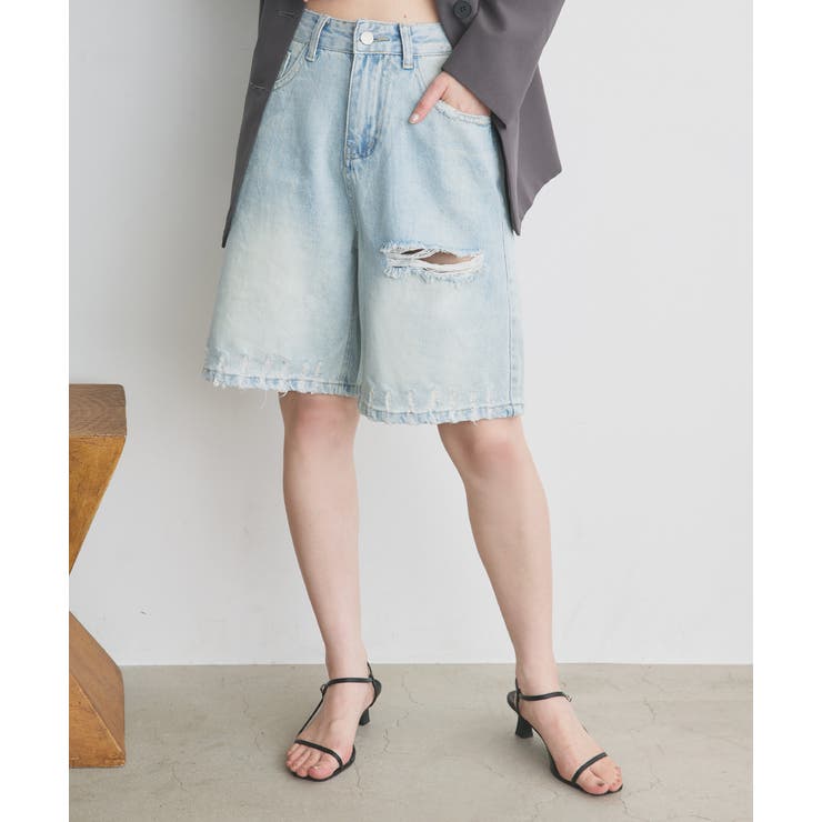 ヴィンテージライクハーフデニム | ad thie | 詳細画像6 