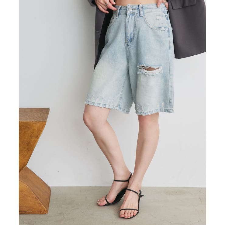 ヴィンテージライクハーフデニム | ad thie | 詳細画像7 