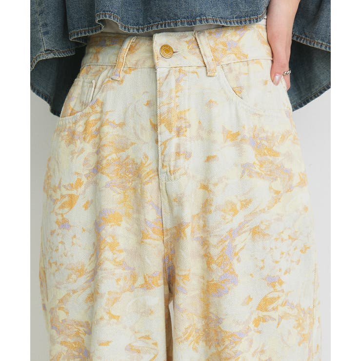 フラワーワイドデニムパンツ | ad thie | 詳細画像10 