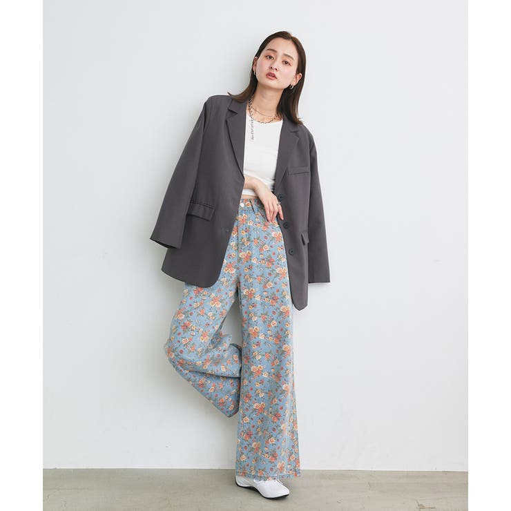 フラワーワイドデニムパンツ | ad thie | 詳細画像11 