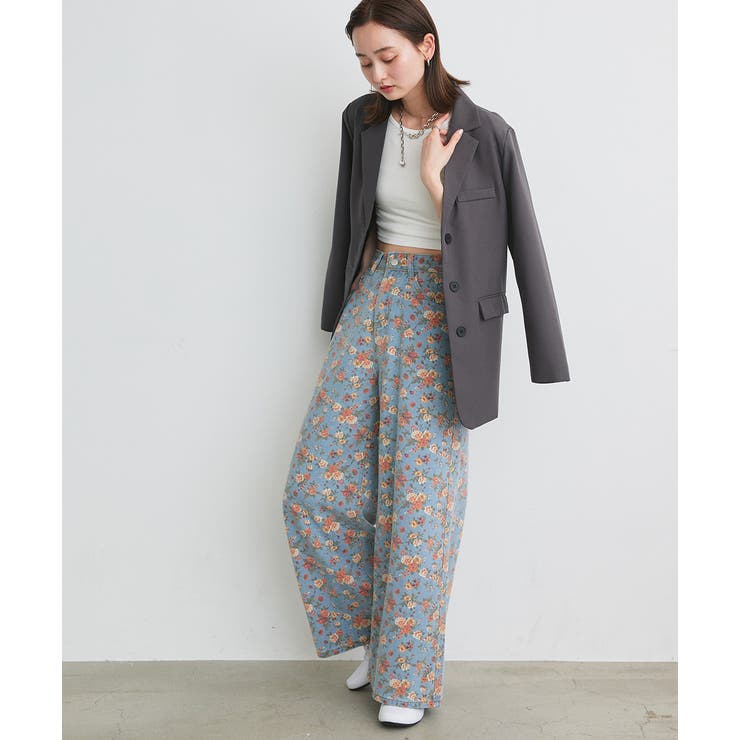 フラワーワイドデニムパンツ | ad thie | 詳細画像12 