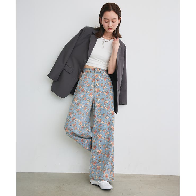 フラワーワイドデニムパンツ | ad thie | 詳細画像15 