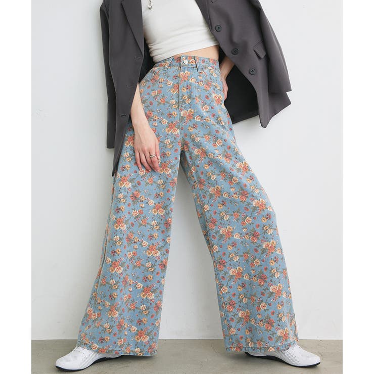 フラワーワイドデニムパンツ | ad thie | 詳細画像16 