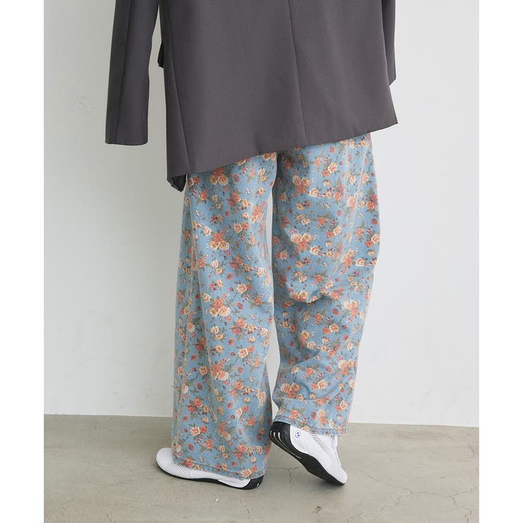 フラワーワイドデニムパンツ | ad thie | 詳細画像18 