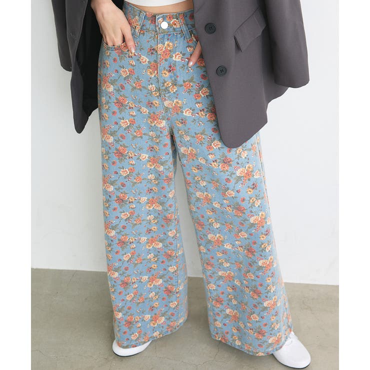 フラワーワイドデニムパンツ | ad thie | 詳細画像19 