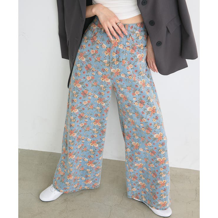 フラワーワイドデニムパンツ | ad thie | 詳細画像21 