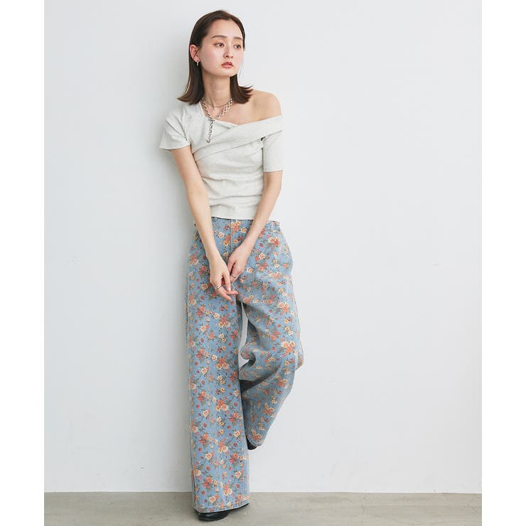 フラワーワイドデニムパンツ | ad thie | 詳細画像22 