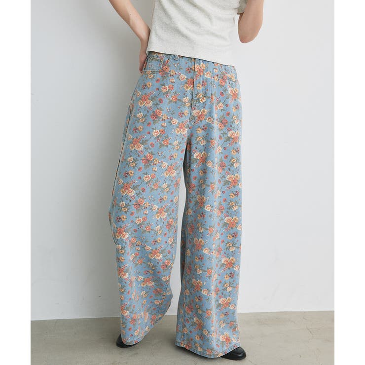 フラワーワイドデニムパンツ | ad thie | 詳細画像25 