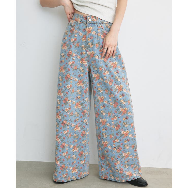 フラワーワイドデニムパンツ | ad thie | 詳細画像26 