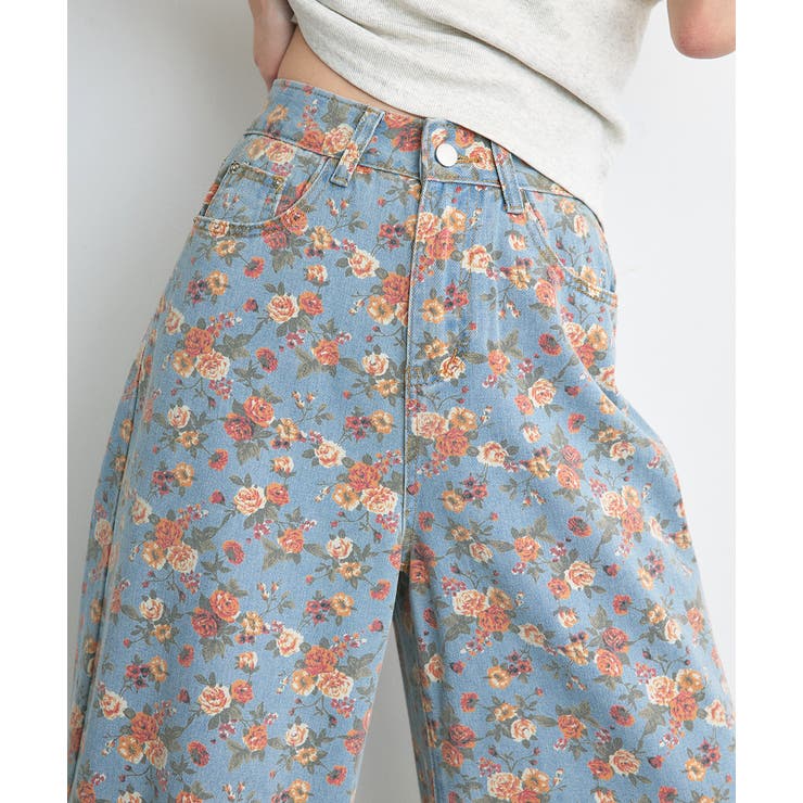 フラワーワイドデニムパンツ | ad thie | 詳細画像28 