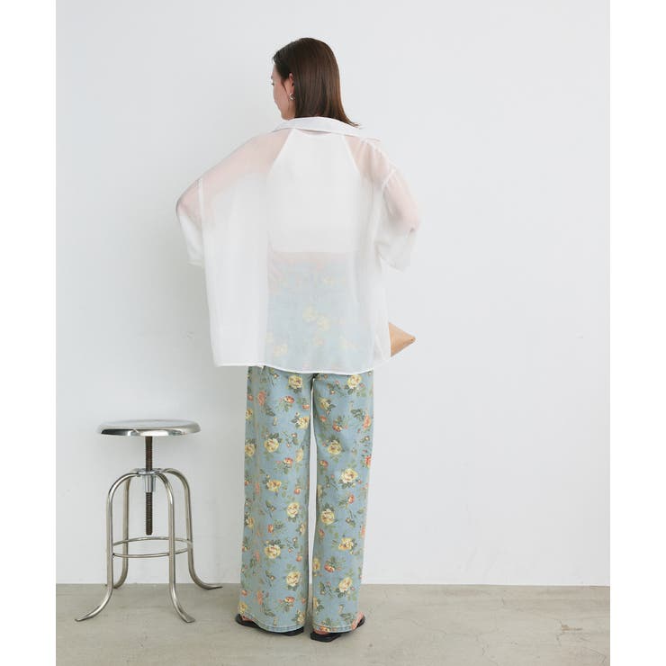 フラワーワイドデニムパンツ | ad thie | 詳細画像31 