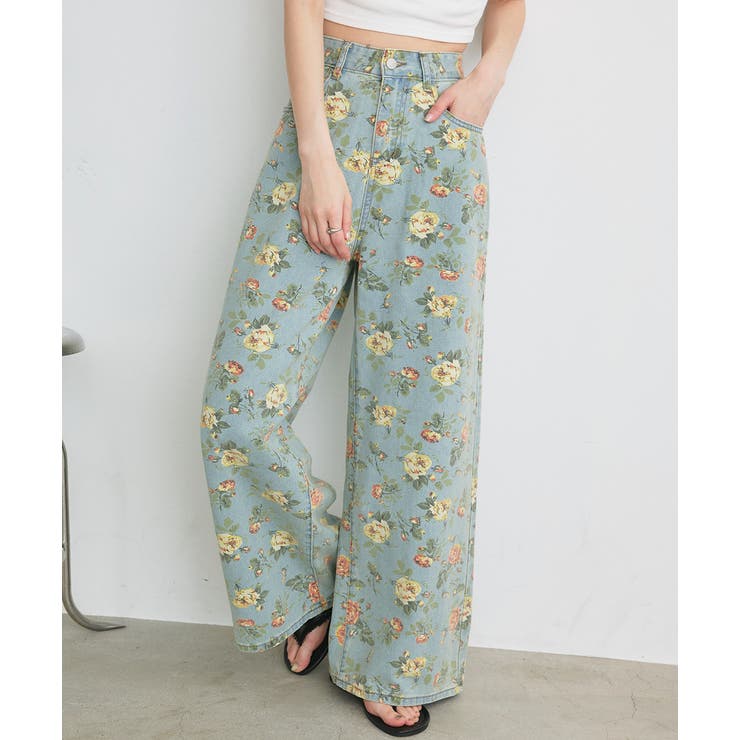 フラワーワイドデニムパンツ | ad thie | 詳細画像36 