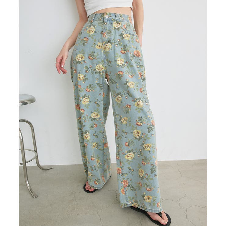 フラワーワイドデニムパンツ | ad thie | 詳細画像37 