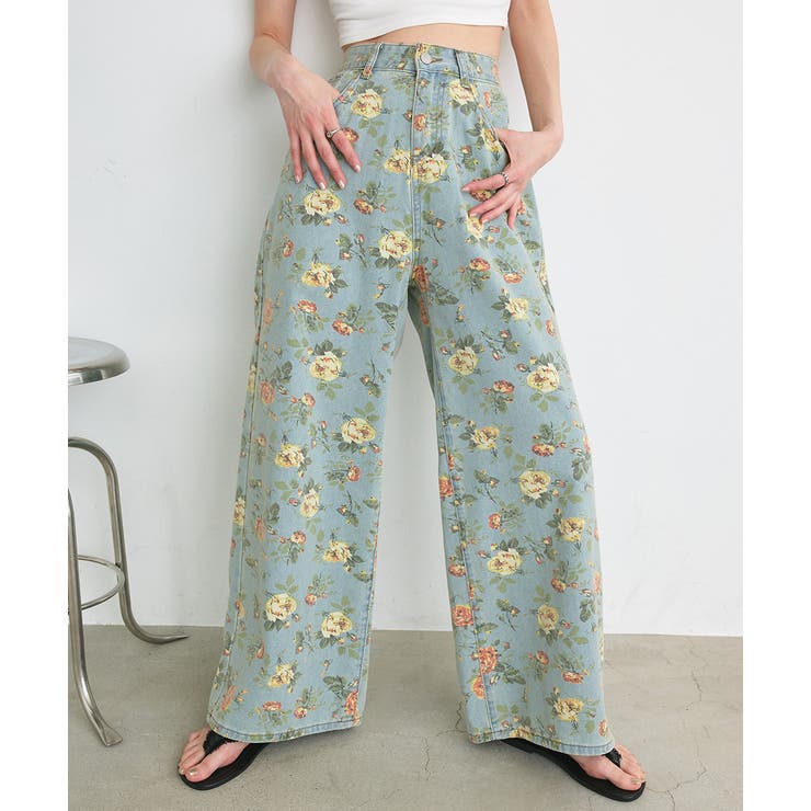 フラワーワイドデニムパンツ | ad thie | 詳細画像38 