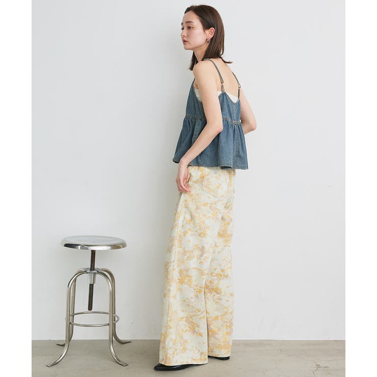 フラワーワイドデニムパンツ | ad thie | 詳細画像4 