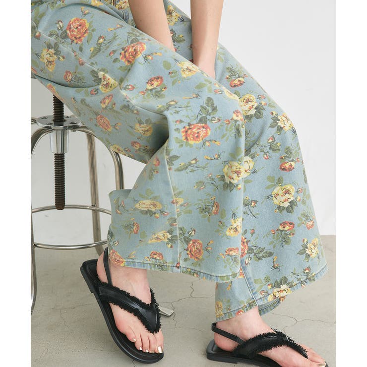 フラワーワイドデニムパンツ | ad thie | 詳細画像40 