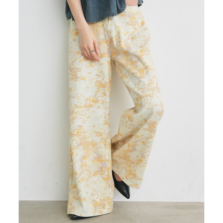 フラワーワイドデニムパンツ | ad thie | 詳細画像5 