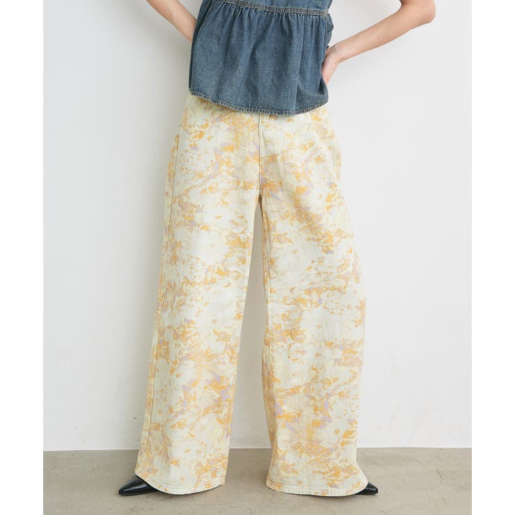 フラワーワイドデニムパンツ | ad thie | 詳細画像6 