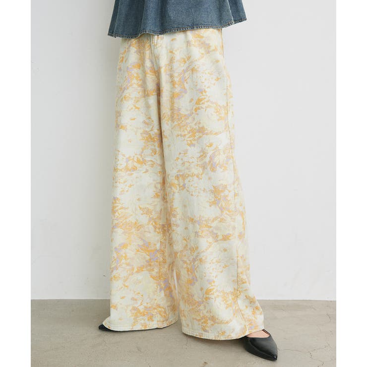 フラワーワイドデニムパンツ | ad thie | 詳細画像8 