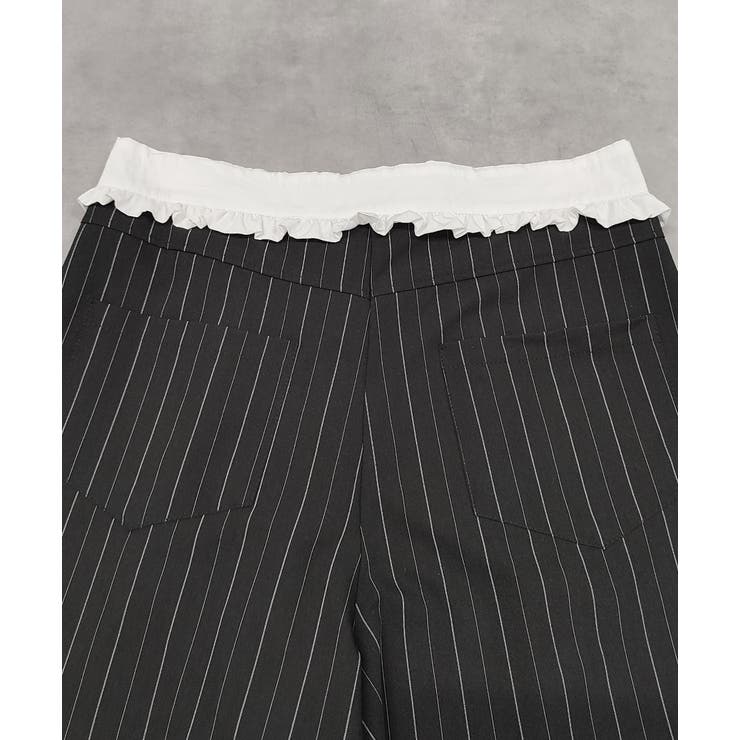 ウエストフリル切替ストライプバミューダパンツ | ad thie | 詳細画像34 