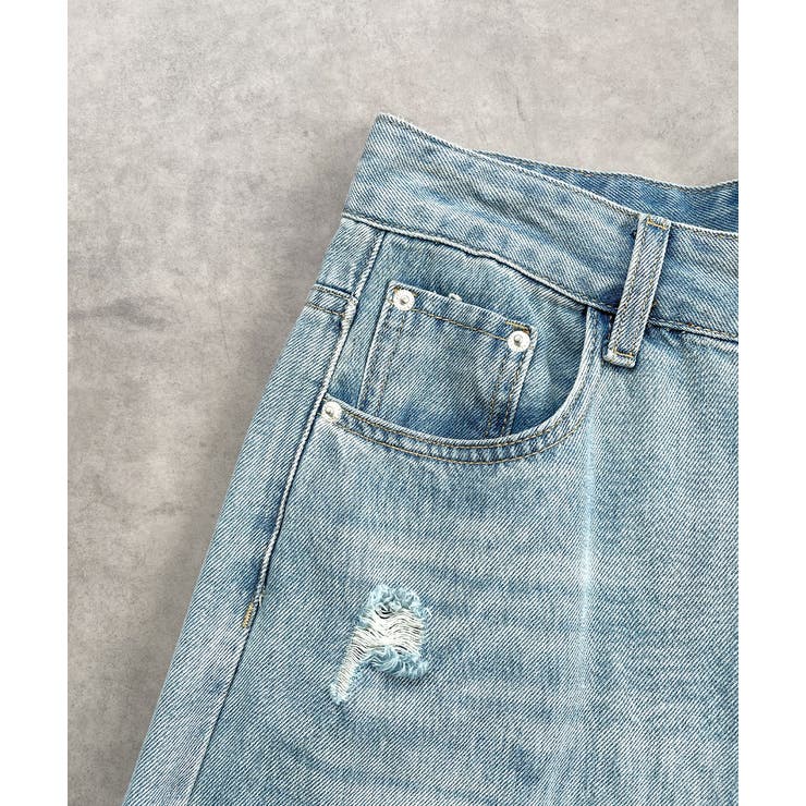 レースプリントダメージデニムパンツ | ad thie | 詳細画像23 