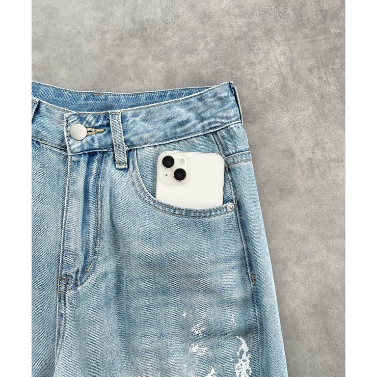 レースプリントダメージデニムパンツ | ad thie | 詳細画像24 