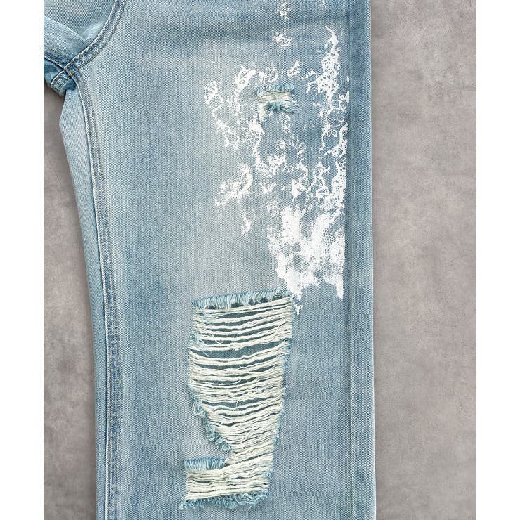 レースプリントダメージデニムパンツ | ad thie | 詳細画像26 