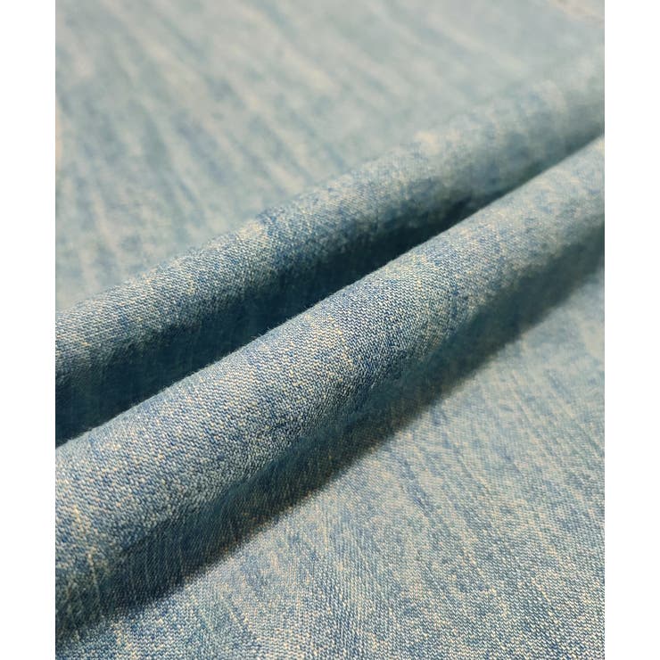 ショート丈ヘムレースデニムシャツ | ad thie | 詳細画像17 