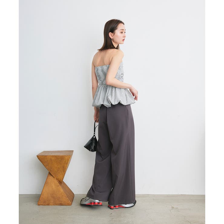 チェック柄バルーンペプラムビスチェ | ad thie | 詳細画像10 