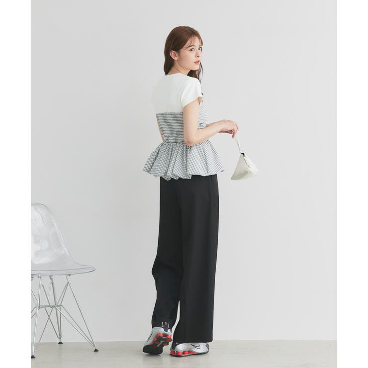 チェック柄バルーンペプラムビスチェ | ad thie | 詳細画像19 