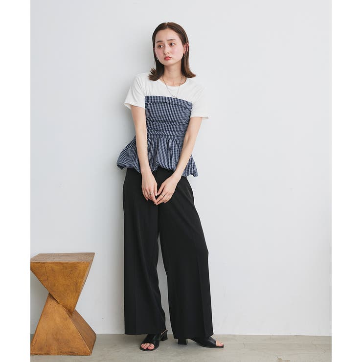 チェック柄バルーンペプラムビスチェ | ad thie | 詳細画像24 